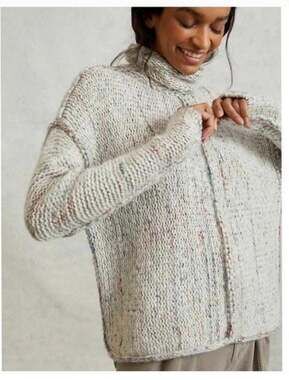 Anthropologie Pilcro Chunky Confetti Knit Mock Neck Sweater